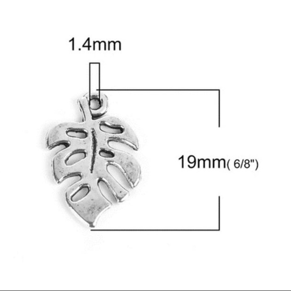 ❤️ 5 for $15 Leaf Pendant/Charm Silver Tone - Picture 4 of 5